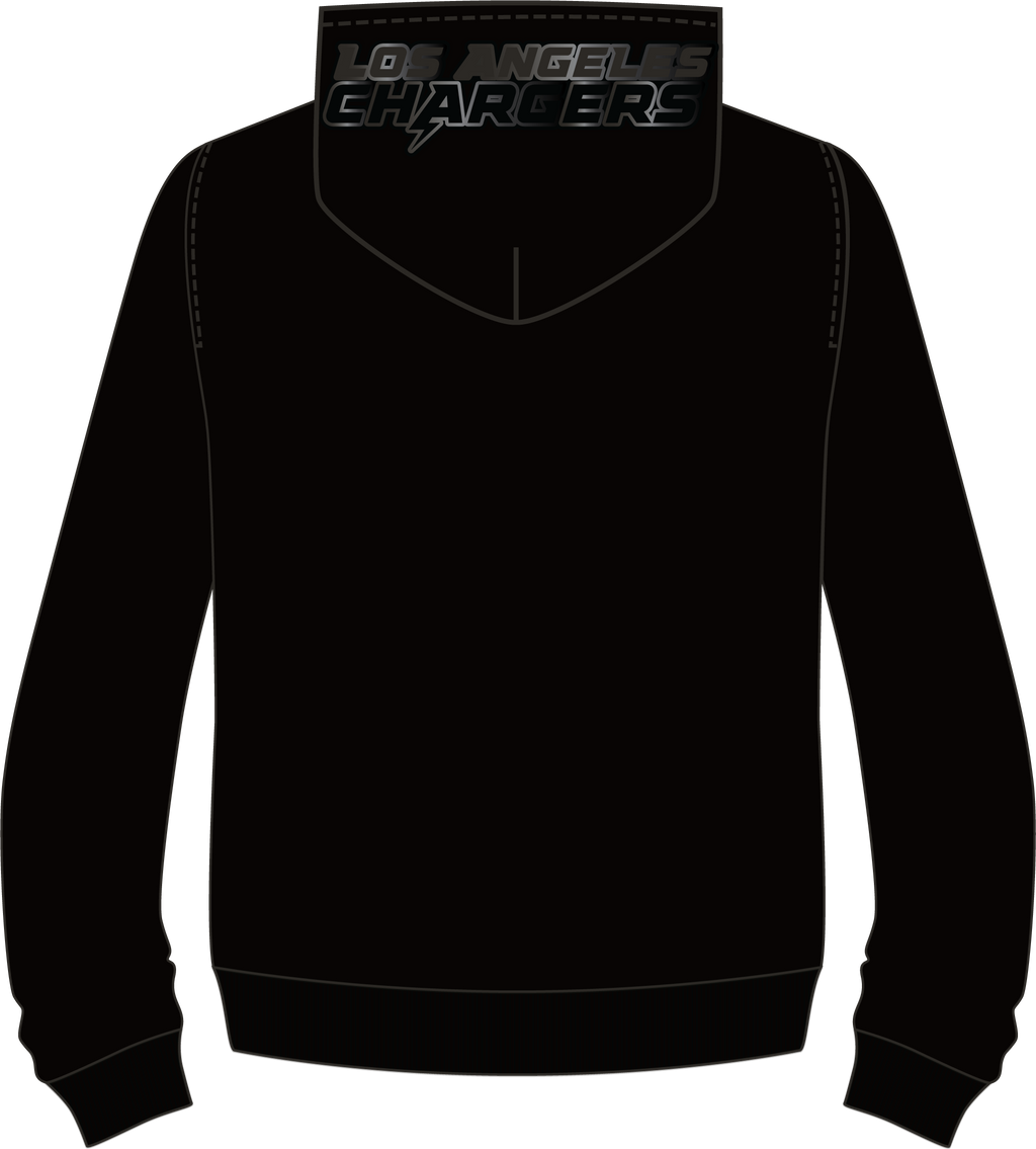 NFL LOS ANGELES CHARGERS TRIPLE BLACK CHANDAIL À CAPUCHON EN MAILLE DOUBLE À GLISSIÈRE POUR HOMME (TRIPLE NOIR)