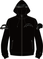 NFL LOS ANGELES CHARGERS TRIPLE BLACK CHANDAIL À CAPUCHON EN MAILLE DOUBLE À GLISSIÈRE POUR HOMME (TRIPLE NOIR)