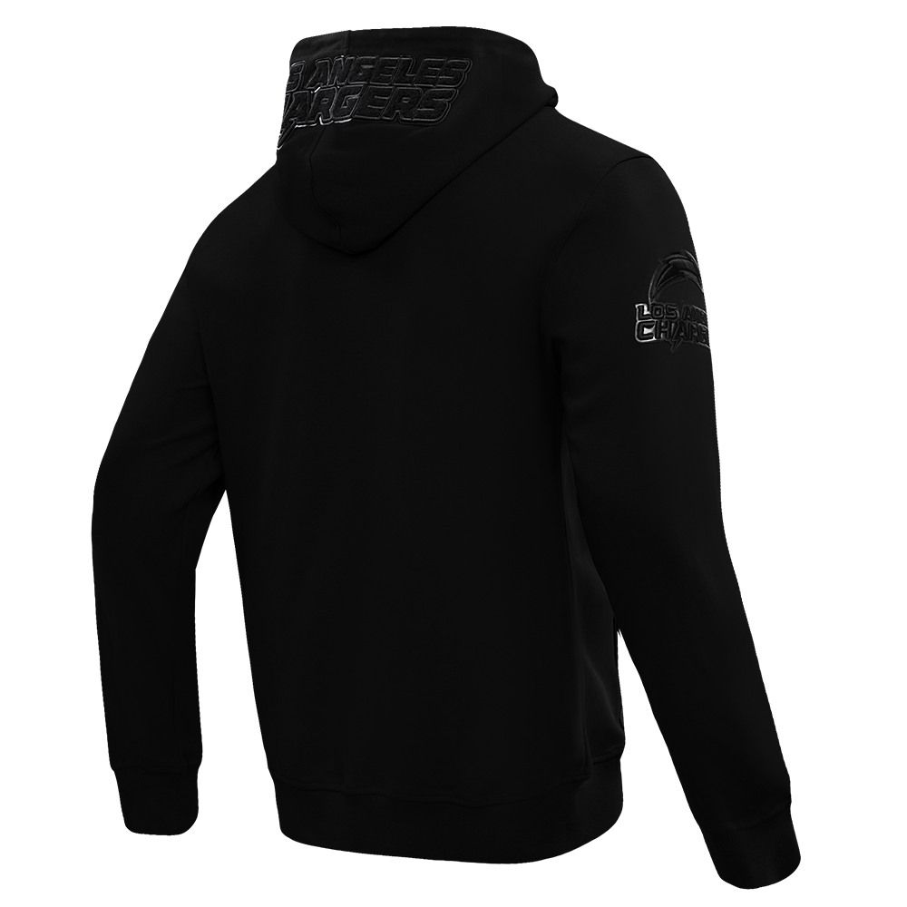 NFL LOS ANGELES CHARGERS TRIPLE BLACK CHANDAIL À CAPUCHON EN MAILLE DOUBLE À GLISSIÈRE POUR HOMME (TRIPLE NOIR)