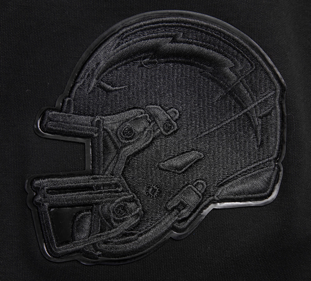 NFL LOS ANGELES CHARGERS TRIPLE BLACK CHANDAIL À CAPUCHON EN MAILLE DOUBLE À GLISSIÈRE POUR HOMME (TRIPLE NOIR)