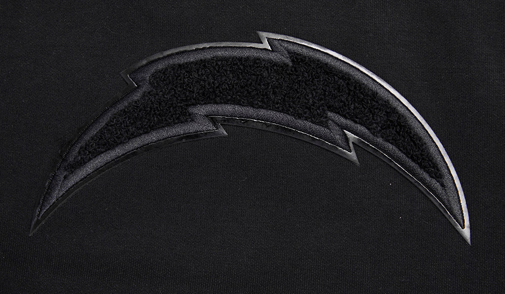 NFL LOS ANGELES CHARGERS TRIPLE BLACK CHANDAIL À CAPUCHON EN MAILLE DOUBLE À GLISSIÈRE POUR HOMME (TRIPLE NOIR)