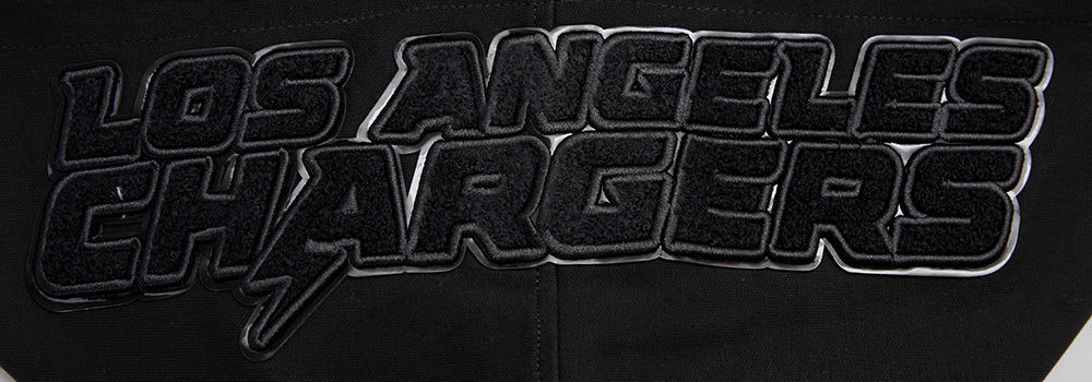 NFL LOS ANGELES CHARGERS TRIPLE BLACK CHANDAIL À CAPUCHON EN MAILLE DOUBLE À GLISSIÈRE POUR HOMME (TRIPLE NOIR)