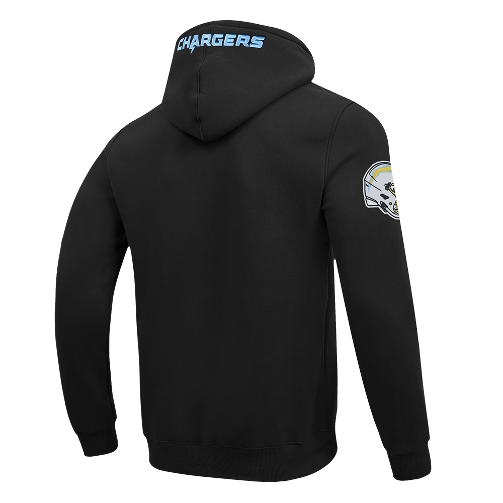 NFL LOS ANGELES CHARGERS OLD ENGLISH MEN'S FLC PO HOODIE (BLACK)