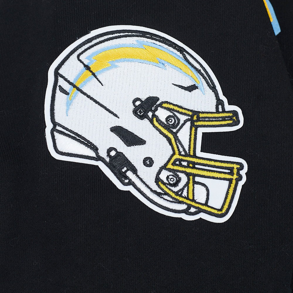 NFL LOS ANGELES CHARGERS OLD ENGLISH MEN'S FLC PO HOODIE (BLACK)