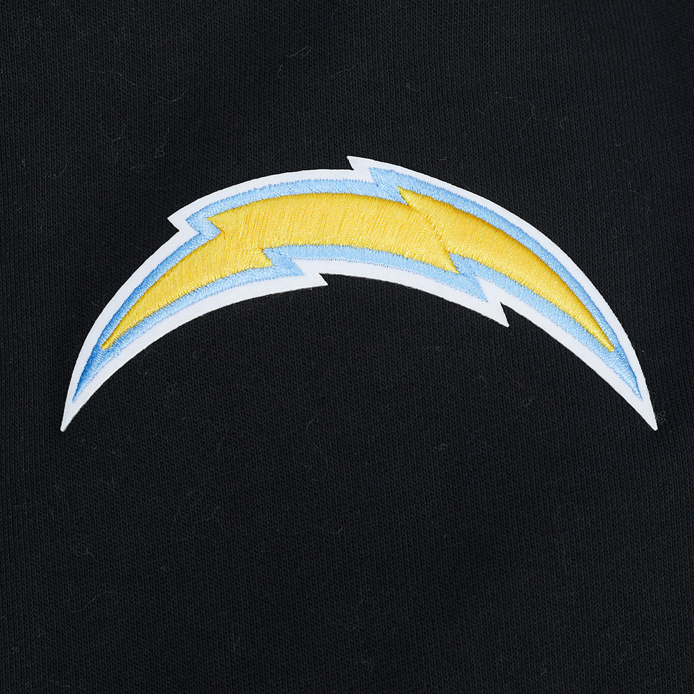 NFL LOS ANGELES CHARGERS OLD ENGLISH MEN'S FLC PO HOODIE (BLACK)