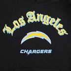 NFL LOS ANGELES CHARGERS OLD ENGLISH MEN'S FLC PO HOODIE (BLACK)