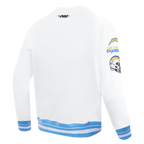 NFL LOS ANGELES CHARGERS MASHUP MEN'S RIB CREWNECK (WHITE/UNIVERSITY BLUE)