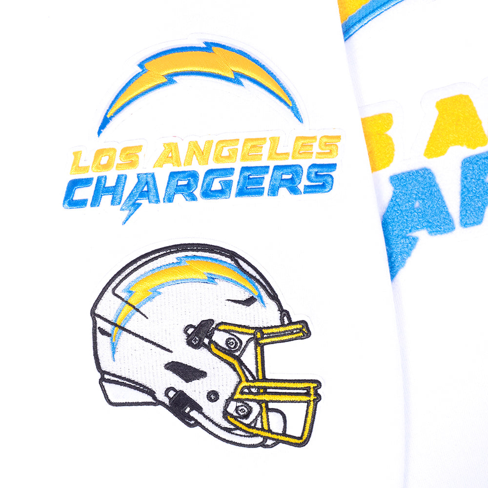 NFL LOS ANGELES CHARGERS MASHUP MEN'S RIB CREWNECK (WHITE/UNIVERSITY BLUE)