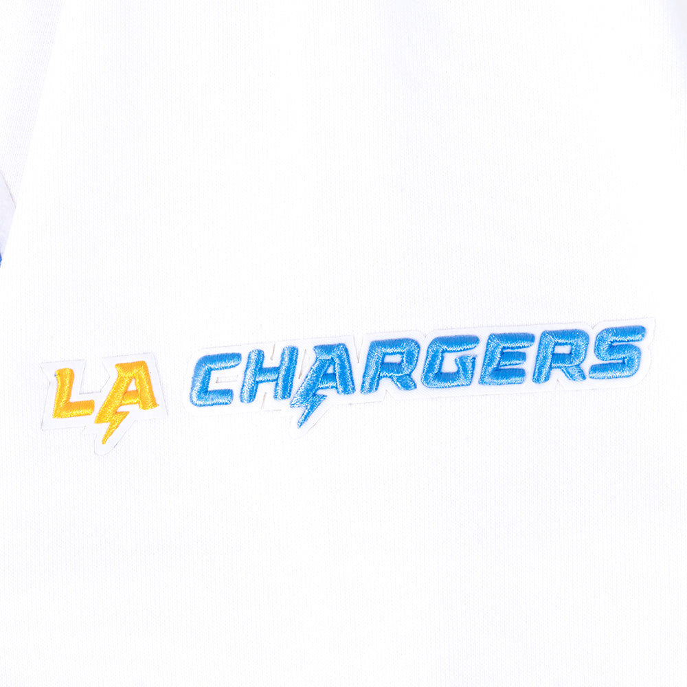 NFL LOS ANGELES CHARGERS MASHUP MEN'S RIB CREWNECK (WHITE/UNIVERSITY BLUE)