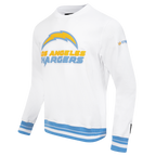 NFL LOS ANGELES CHARGERS MASHUP MEN'S RIB CREWNECK (WHITE/UNIVERSITY BLUE)