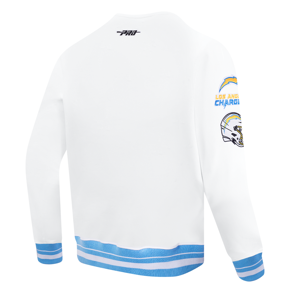 NFL LOS ANGELES CHARGERS MASHUP MEN'S RIB CREWNECK (WHITE/UNIVERSITY BLUE)