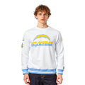 NFL LOS ANGELES CHARGERS MASHUP MEN'S RIB CREWNECK (WHITE/UNIVERSITY BLUE)