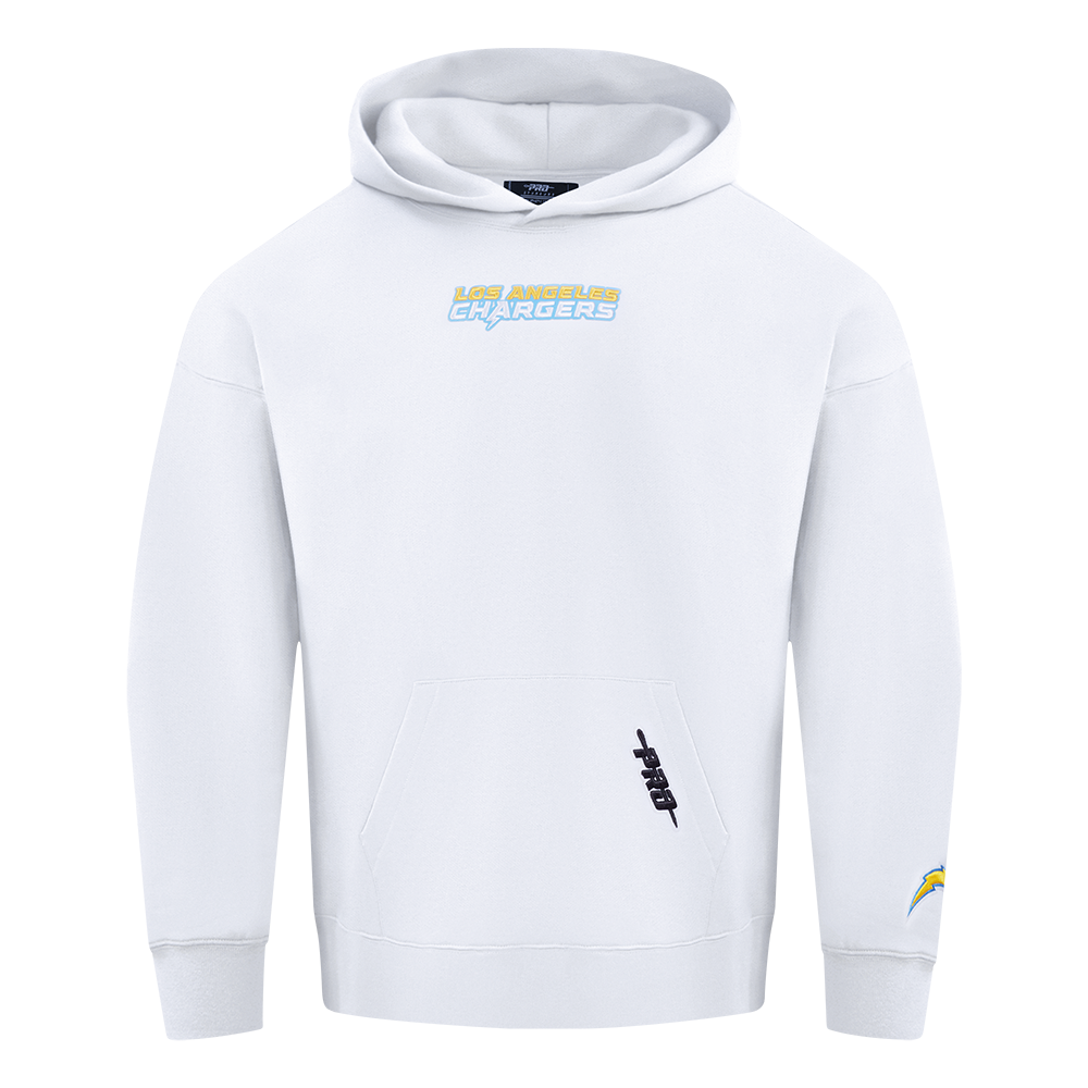 NFL LOS ANGELES CHARGERS WINGSPAN MEN'S DROP SHOULDER FLC PO HOODIE (WHITE)