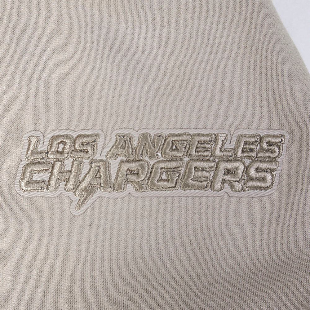NFL LOS ANGELES CHARGERS NEUTRAL CHANDAIL À CAPUCHON EN MOLLETON À ÉPAULES TOMBANTES POUR HOMME (TAUPE)
