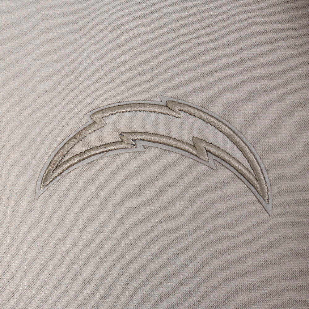 NFL LOS ANGELES CHARGERS NEUTRAL CHANDAIL À CAPUCHON EN MOLLETON À ÉPAULES TOMBANTES POUR HOMME (TAUPE)