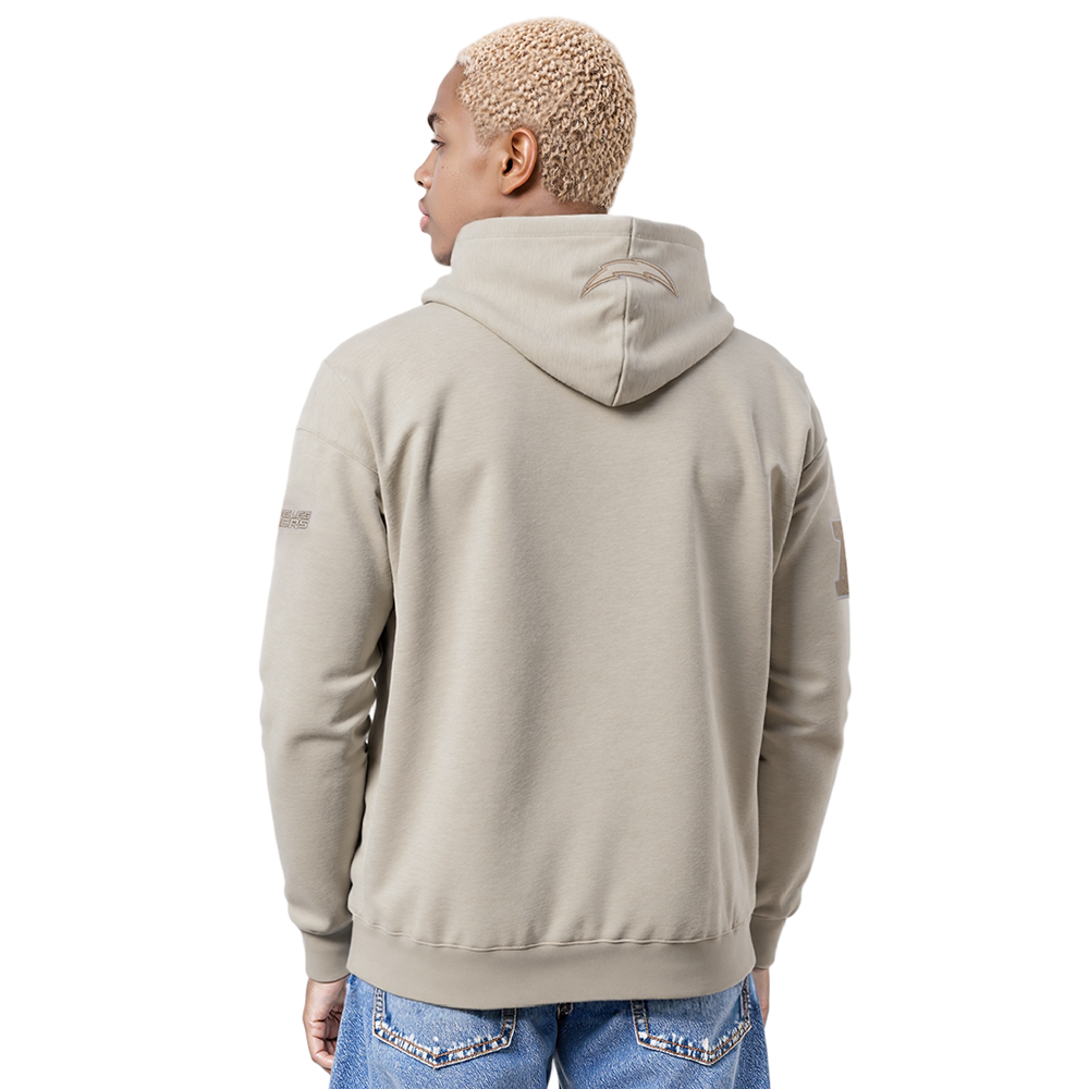 NFL LOS ANGELES CHARGERS NEUTRAL MEN'S DROP SHOULDER FLC PO HOODIE (TAUPE)