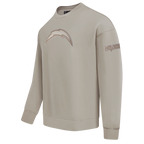 NFL LOS ANGELES CHARGERS NEUTRAL CHANDAIL À COL ROND EN MOLLETON À ÉPAULES TOMBANTES POUR HOMME (TAUPE)