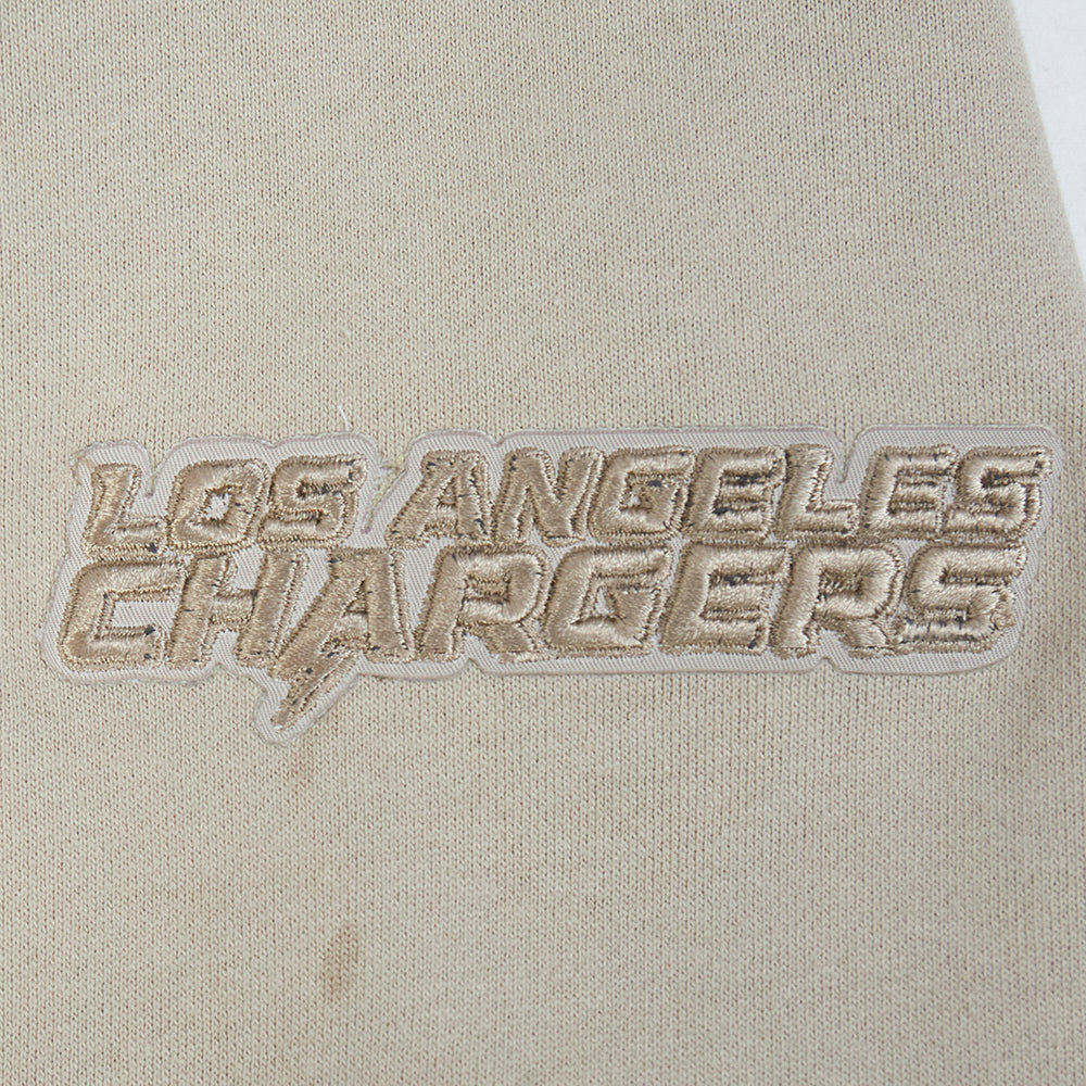 NFL LOS ANGELES CHARGERS NEUTRAL CHANDAIL À COL ROND EN MOLLETON À ÉPAULES TOMBANTES POUR HOMME (TAUPE)