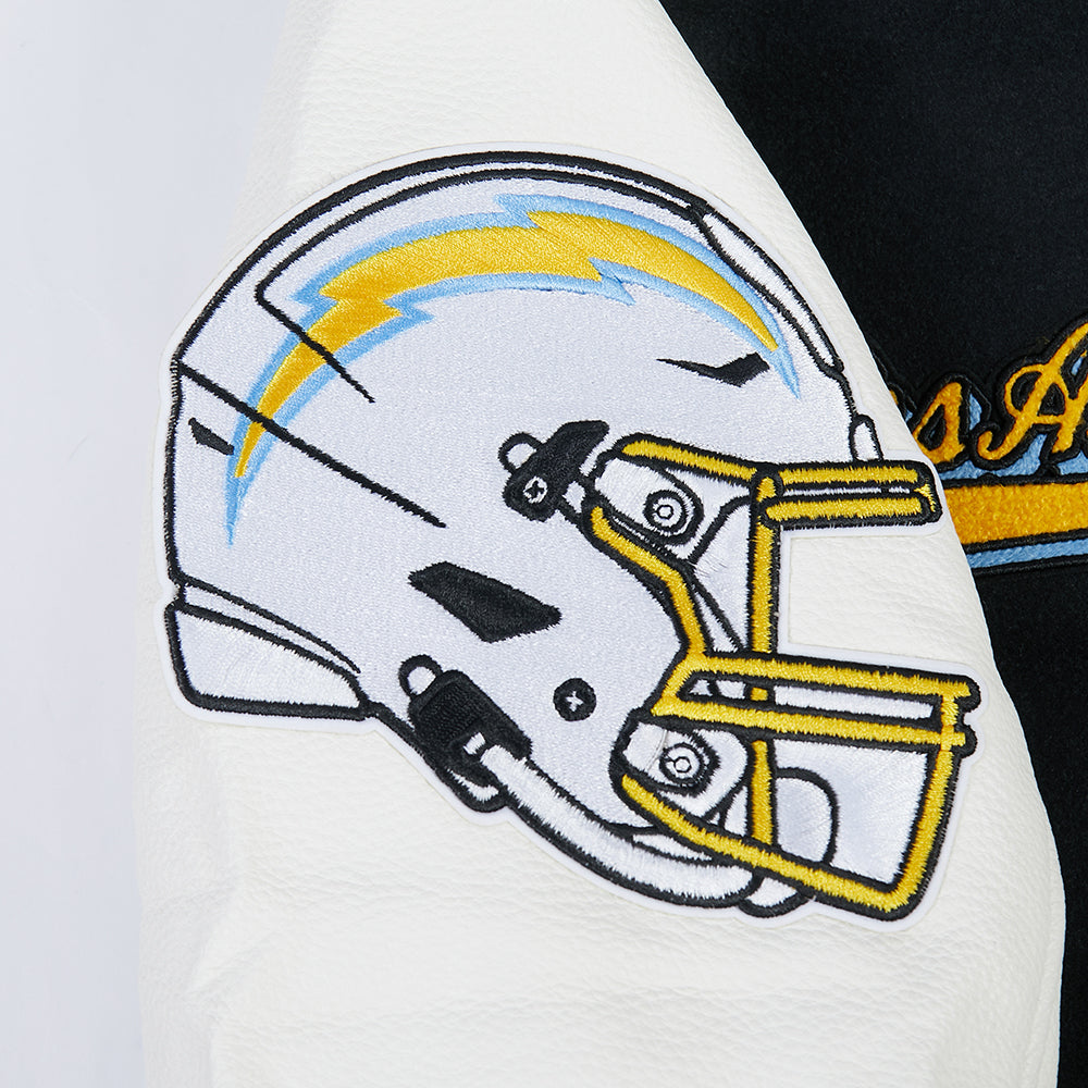 NFL LOS ANGELES CHARGERS SCRIPT TAIL BLOUSON COLLÉGIAL POUR HOMME (NOIR/BLANC)