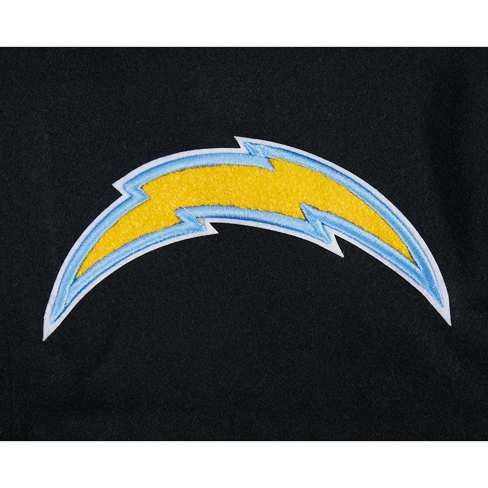 NFL LOS ANGELES CHARGERS SCRIPT TAIL BLOUSON COLLÉGIAL POUR HOMME (NOIR/BLANC)