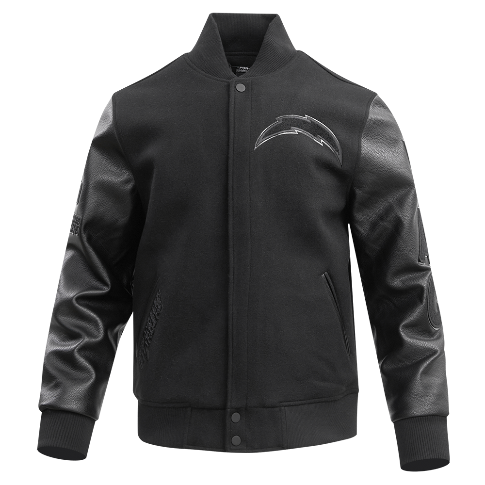 NFL LOS ANGELES CHARGERS TRIPLE BLACK MEN'S WOOL VARSITY JACKET (TRIPLE BLACK MEN'S)