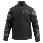 NFL LOS ANGELES CHARGERS TRIPLE BLACK MEN'S WOOL VARSITY JACKET (TRIPLE BLACK MEN'S)