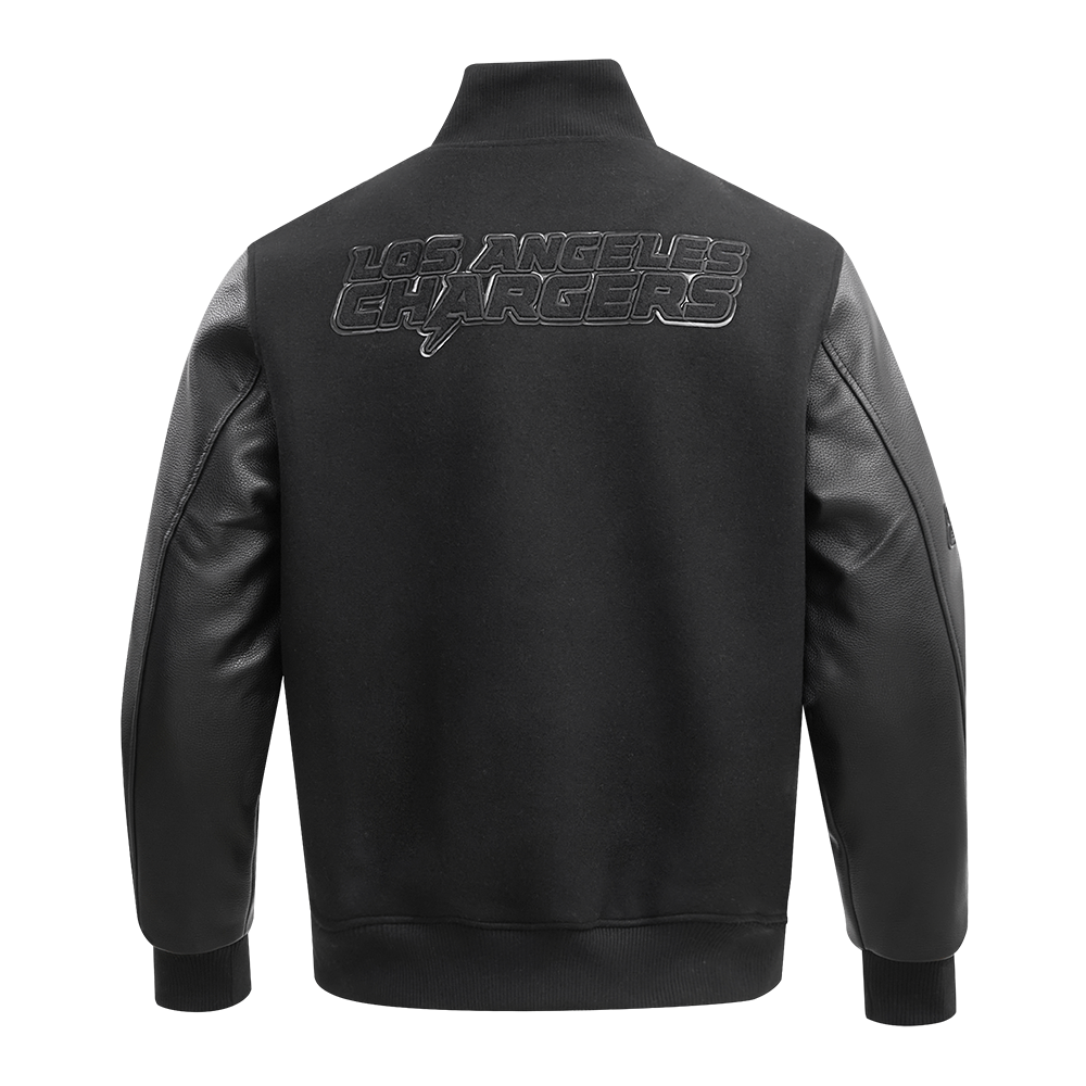 NFL LOS ANGELES CHARGERS TRIPLE BLACK MEN'S WOOL VARSITY JACKET (TRIPLE BLACK MEN'S)