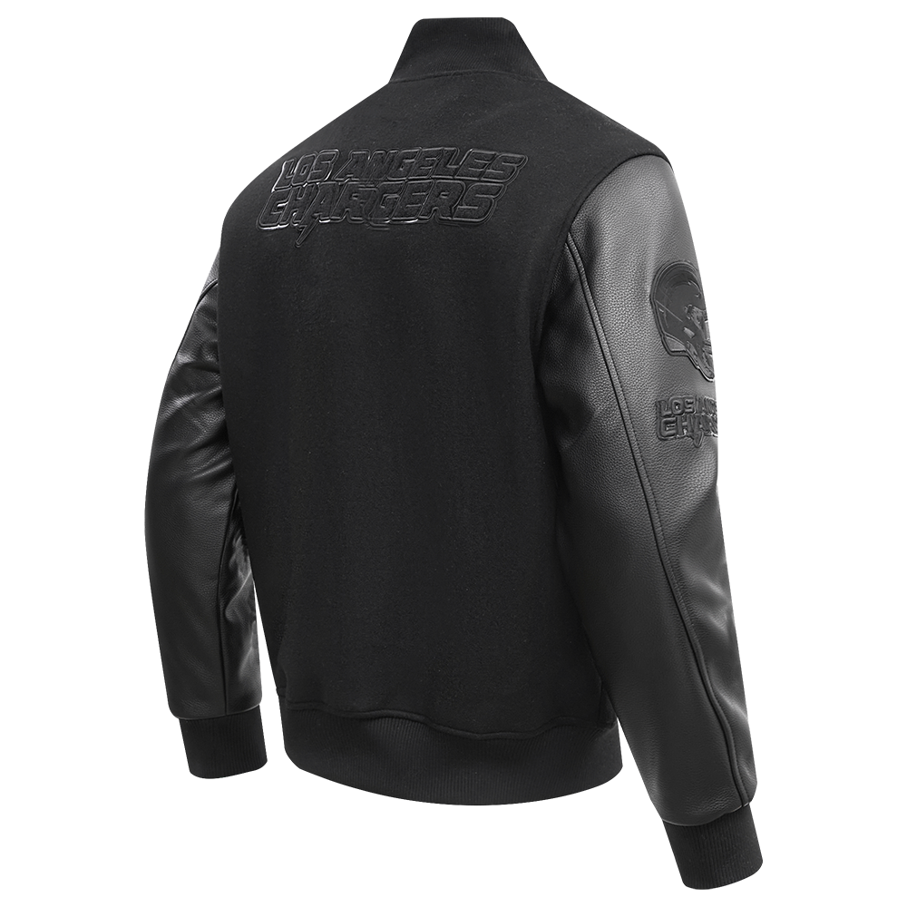 NFL LOS ANGELES CHARGERS TRIPLE BLACK MEN'S WOOL VARSITY JACKET (TRIPLE BLACK MEN'S)
