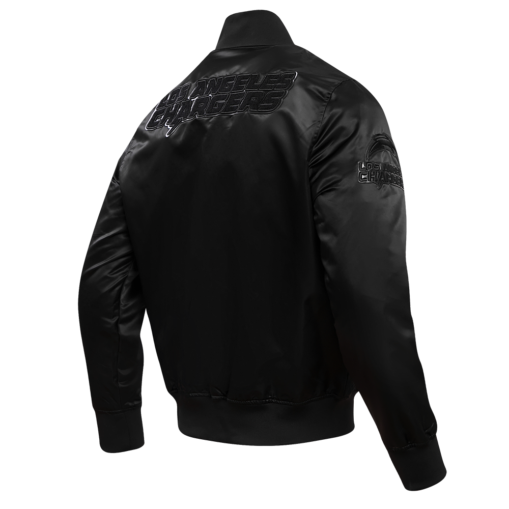 NFL LOS ANGELES CHARGERS TRIPLE BLACK MEN'S SATIN JACKET (TRIPLE BLACK MEN'S)