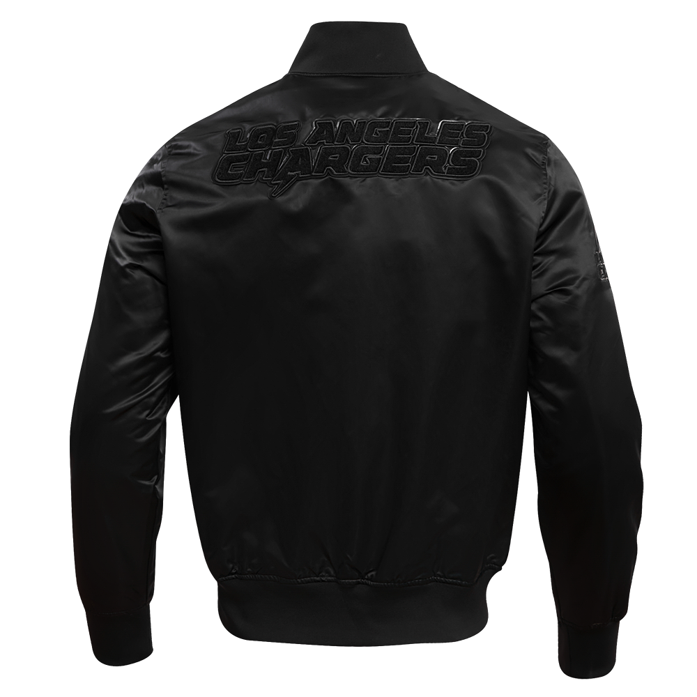 NFL LOS ANGELES CHARGERS TRIPLE BLACK MEN'S SATIN JACKET (TRIPLE BLACK MEN'S)