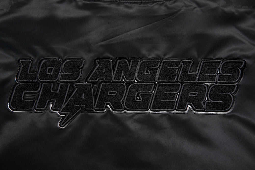 NFL LOS ANGELES CHARGERS TRIPLE BLACK MEN'S SATIN JACKET (TRIPLE BLACK MEN'S)