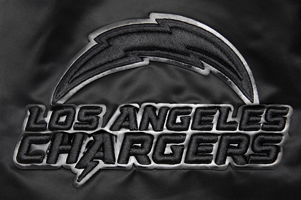 NFL LOS ANGELES CHARGERS TRIPLE BLACK MEN'S SATIN JACKET (TRIPLE BLACK MEN'S)
