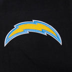 NFL LOS ANGELES CHARGERS OLD ENGLISH BLOUSON COLLÉGIAL EN LAINE À BORDS CÔTELÉS POUR HOMME (NOIR/BLANC)
