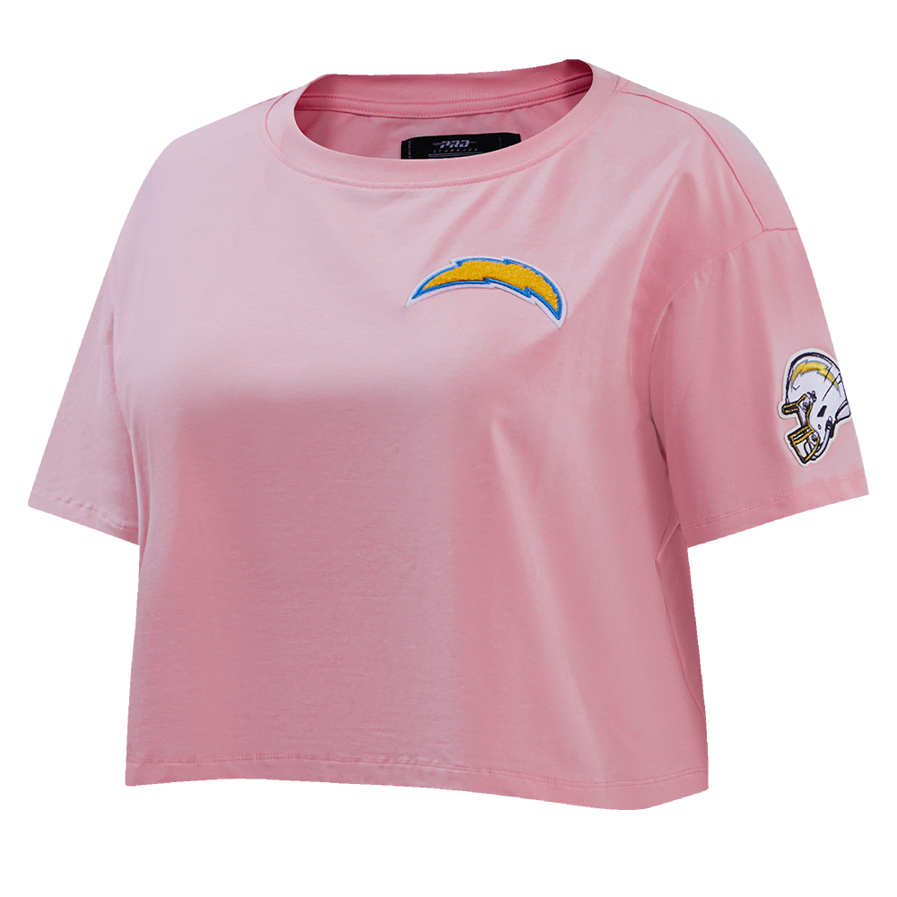 NFL LOS ANGELES CHARGERS CLASSIC WOMEN'S SINGLE JERSEY BOXY TEE (PINK)
