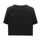 NFL LOS ANGELES CHARGERS TRIPLE BLACK T-SHIRT EN JERSEY SIMPLE À COUPE CARRÉE POUR FEMME (TRIPLE NOIR FEMME)
