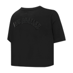 NFL LOS ANGELES CHARGERS TRIPLE BLACK T-SHIRT EN JERSEY SIMPLE À COUPE CARRÉE POUR FEMME (TRIPLE NOIR FEMME)