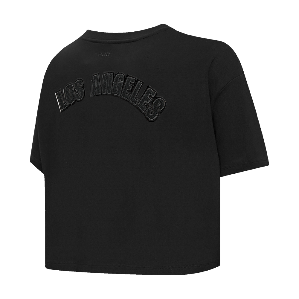 NFL LOS ANGELES CHARGERS TRIPLE BLACK T-SHIRT EN JERSEY SIMPLE À COUPE CARRÉE POUR FEMME (TRIPLE NOIR FEMME)
