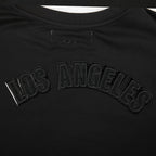 NFL LOS ANGELES CHARGERS TRIPLE BLACK T-SHIRT EN JERSEY SIMPLE À COUPE CARRÉE POUR FEMME (TRIPLE NOIR FEMME)