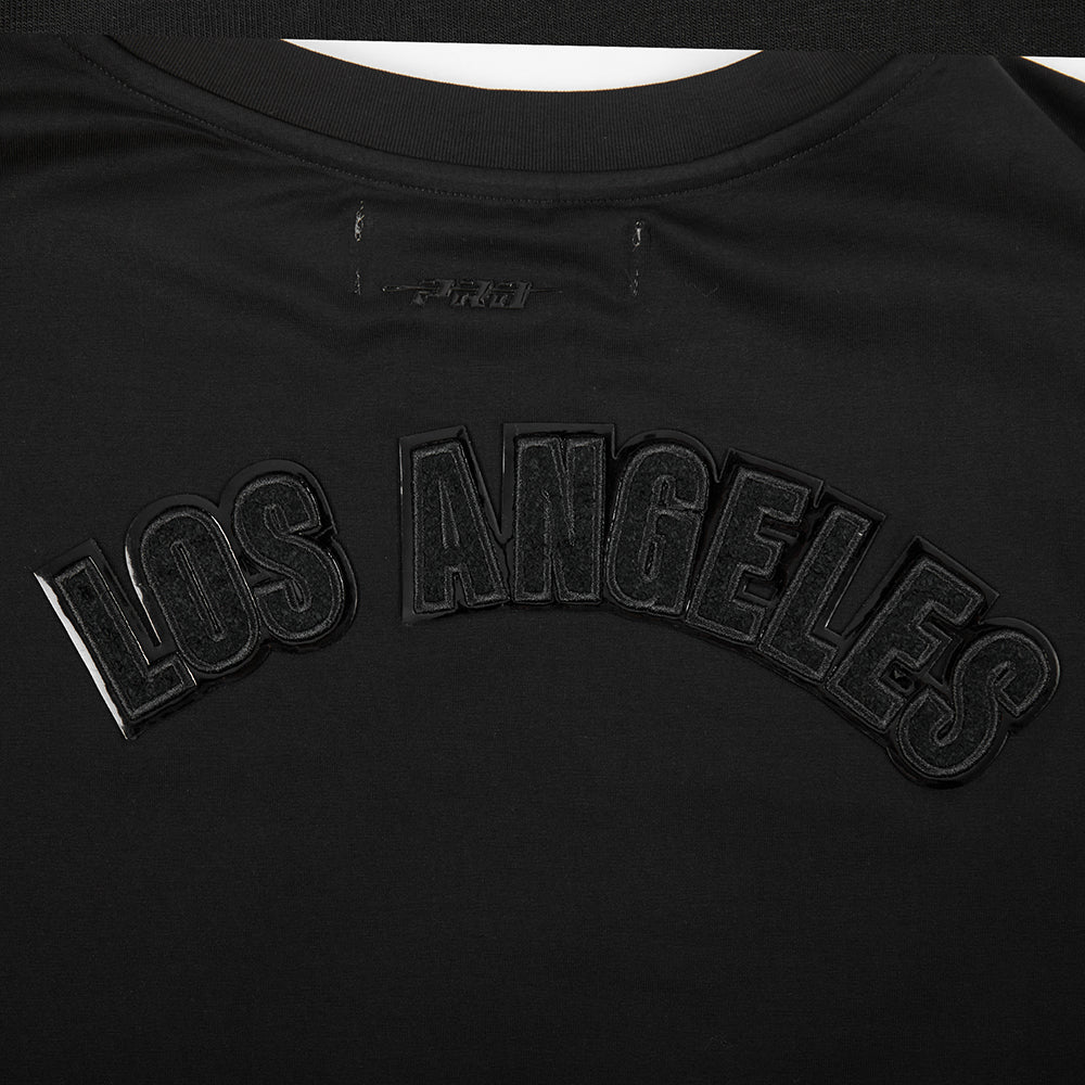 NFL LOS ANGELES CHARGERS TRIPLE BLACK T-SHIRT EN JERSEY SIMPLE À COUPE CARRÉE POUR FEMME (TRIPLE NOIR FEMME)