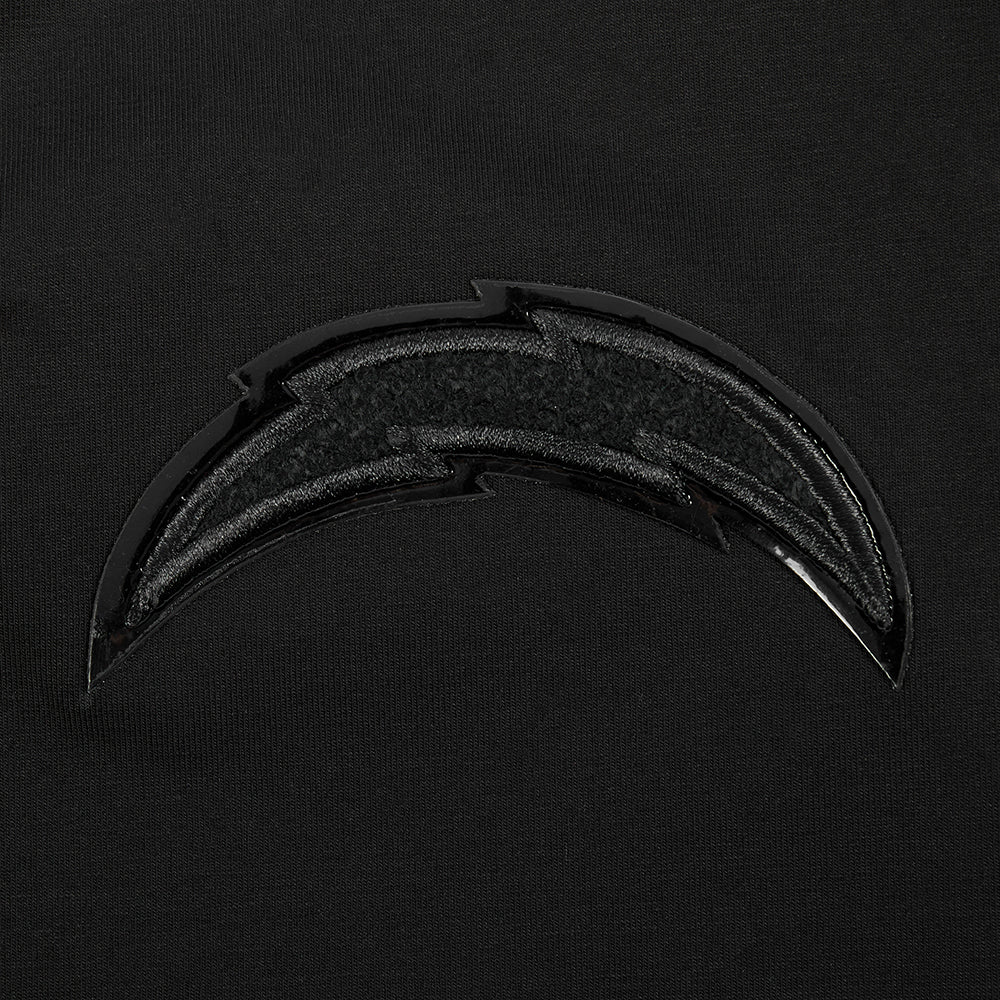 NFL LOS ANGELES CHARGERS TRIPLE BLACK T-SHIRT EN JERSEY SIMPLE À COUPE CARRÉE POUR FEMME (TRIPLE NOIR FEMME)