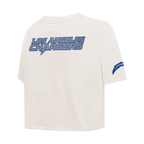 NFL LOS ANGELES CHARGERS VARSITY BLUES WOMEN'S  SJ BOXY TEE (LINEN)