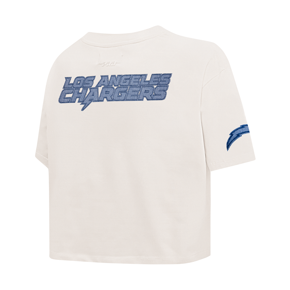 NFL LOS ANGELES CHARGERS VARSITY BLUES WOMEN'S  SJ BOXY TEE (LINEN)
