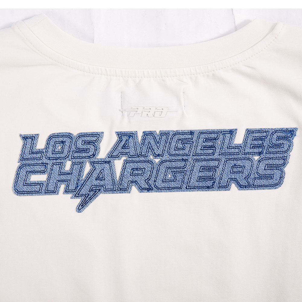 NFL LOS ANGELES CHARGERS VARSITY BLUES WOMEN'S  SJ BOXY TEE (LINEN)