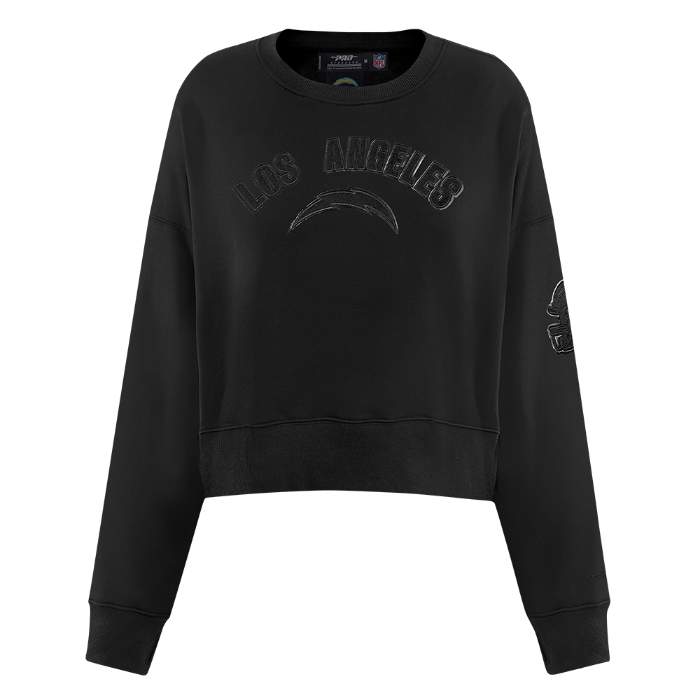 NFL LOS ANGELES CHARGERS TRIPLE BLACK WOMEN'S FLC CREWNECK (TRIPLE BLACK WOMEN'S)