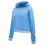 NFL LOS ANGELES CHARGERS MASHUP WOMEN'S RIB CROPPED PO HOODIE (UNIVERSITY BLUE)