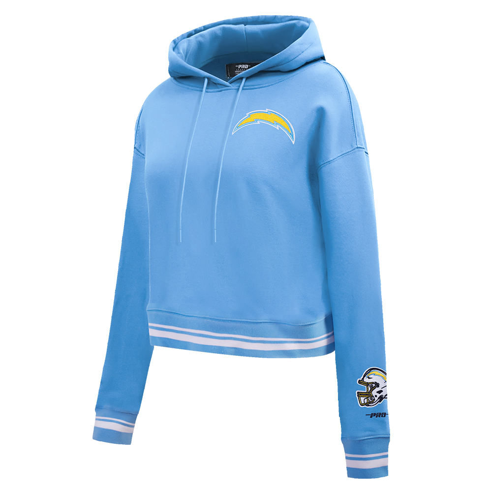 NFL LOS ANGELES CHARGERS MASHUP WOMEN'S RIB CROPPED PO HOODIE (UNIVERSITY BLUE)