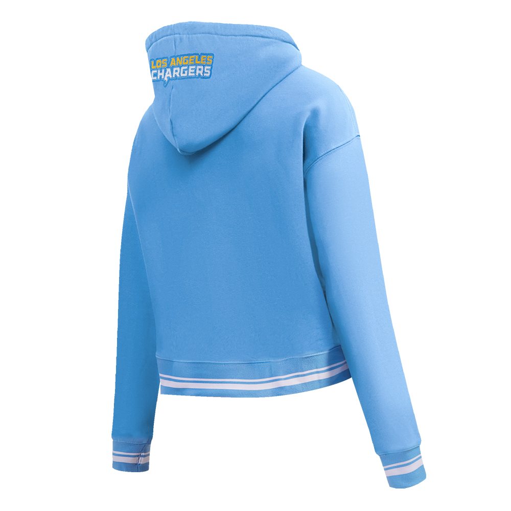 NFL LOS ANGELES CHARGERS MASHUP WOMEN'S RIB CROPPED PO HOODIE (UNIVERSITY BLUE)