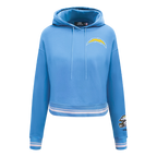 NFL LOS ANGELES CHARGERS MASHUP WOMEN'S RIB CROPPED PO HOODIE (UNIVERSITY BLUE)