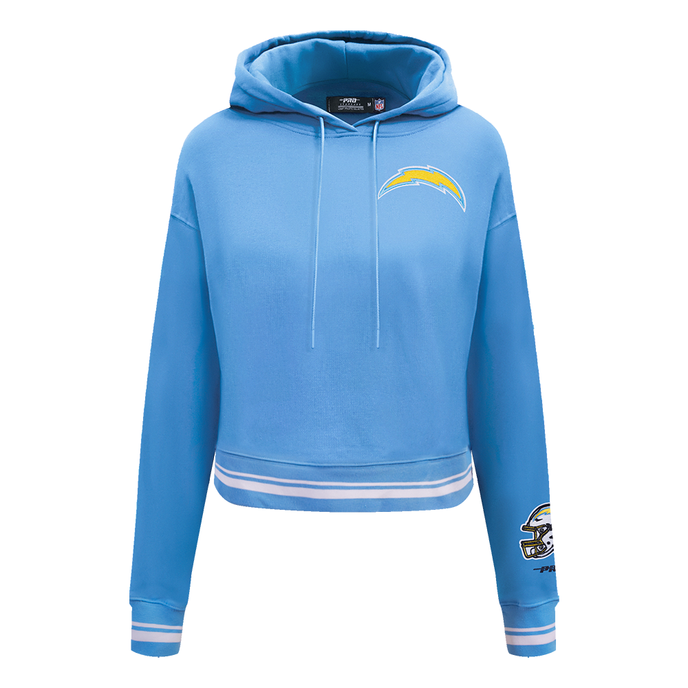 NFL LOS ANGELES CHARGERS MASHUP WOMEN'S RIB CROPPED PO HOODIE (UNIVERSITY BLUE)