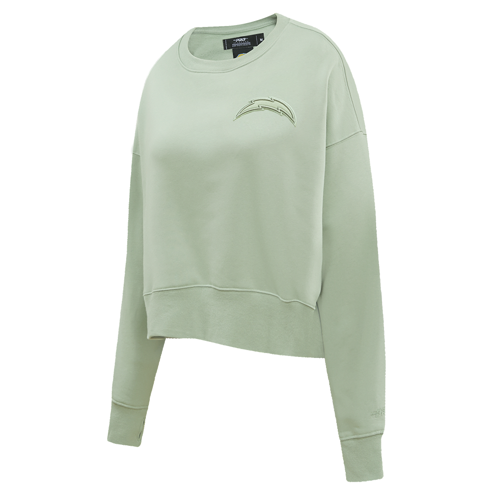 NFL LOS ANGELES CHARGERS NEUTRAL FLEECE CREWNECK (MOSS)